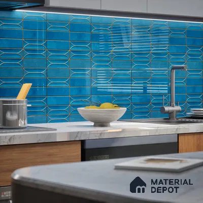 Faux Subway  Tile TL 07239 Boat 1004 1 ft x 1 ft Ceramic Glossy Finish - 9 mm  | 2 mm Spacer is Mandatory | Please Expect a Slight Variation of Pattern (Sample)